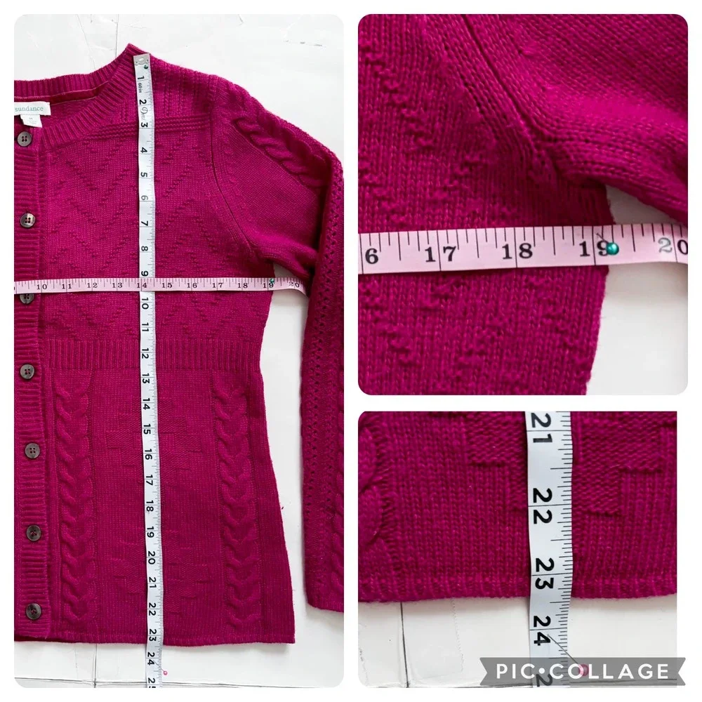 SUNDANCE VILLA CABLE KNIT SWEATER CARDIGAN WOMEN SIZE MEDIUM